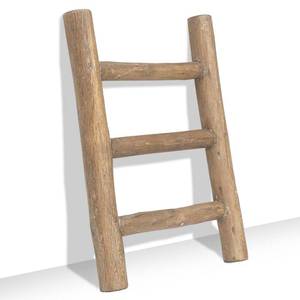 lot 1591 image: FUIN Fully Assembled Wooden Tea Towel Ladder, Mini Ladder Towel Rack Display Hanger, Small Rustic Farmhouse Tea Towel Stand Holder for Country Bathroom Decor, Brown