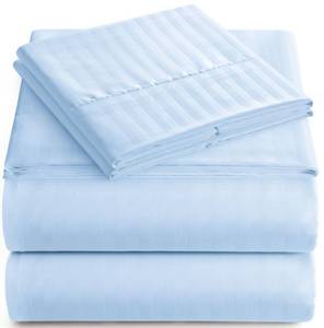lot 1594 image: Twin Sheet Set - 3-Piece Striped Deep Pocket Twin Bed Sheets - Ultra-Soft & Wrinkle-Free Twin Size Bedding - Cooling Microfiber Twin Bed Sheet Set with 1 Fitted Sheet, 1 Flat Sheet, 1 Pillowcases