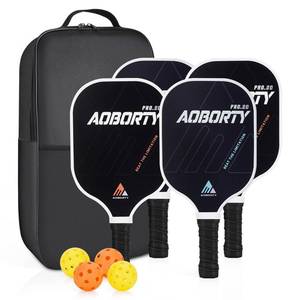 lot 1609 image: AOBORTY Pickleball Paddles 4 Pack - USAPA Light Graphite Premium Rackets Fiber Face & Polymer Honeycomb Core Pickleball Set with 6 Outdoor Indoor Balls Including Portable Carry Bag