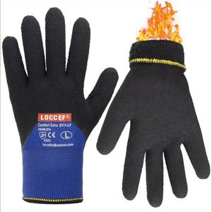 lot 1612 image: LOCCEF 2 Pairs Winter Work Gloves for Men and Women, Freezer Gloves for Work Below Zero, Thermal Insulated, Super Grip (Blue, 11XXL)