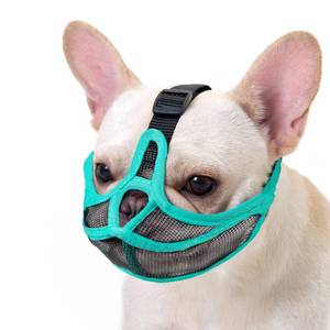 lot 1637 image: Herrypiggy Short Snout Dog Muzzle with Soft Mesh, Breathable Won��t Cover Forehead Bulldog Muzzle, Anti Biting Chewing Barking for Small Medium Large Dogs(M,Green)