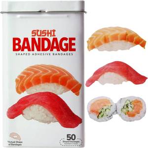 lot 1661 image: BioSwiss Bandages, Sushi Shaped Self Adhesive Bandage Set, Latex Free, Sterile Wound Care, 50 Count