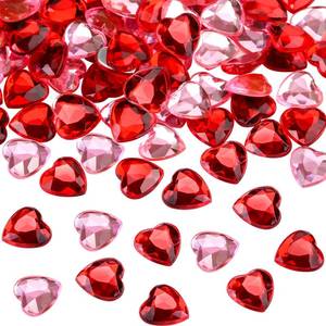 lot 1669 image: CHENGU 300 Pcs Valentines Day Acrylic Heart 3D Acrylic Heart Rhinestones Flat Red and Back Galentines Day Decorations Wedding Table Scatter Decoration for DIY Crafts Jewelry Making, 0.5 Inch