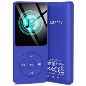 lot 1677 image: AGPTEK A02PL 64GB MP3 Player, 70 Hours Playback Lossless Sound Music Player, Supports up to 128GB(Deep Blue)