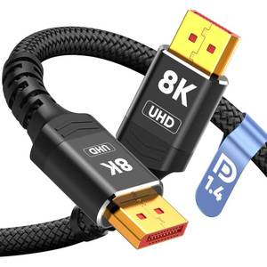 lot 1685 image: Capshi 8K 4K DisplayPort Cable 1.4, 10FT DP Cord (VESA Certified, 8K60Hz, 4K144Hz, 2K240Hz165Hz), 32.4Gbps High Speed Display Port Cable for Gaming Monitor, HDRFreeSyncG-Sync, Braided, Black