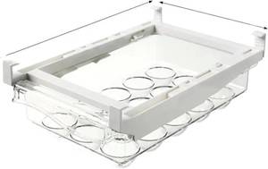lot 1695 image: Egg Tray Refrigerator Egg Organizer, Clear Plastic  Keep Eggs Secure &amp Visible in Your Fridge Transparent Drawer-Style Storage Bin Saves Space, Protects Eggs, and Makes Kitchen Organization Easy