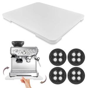 lot 1700 image: 360° Rolling Tray Bamboo Appliance Slider for Kitchen Appliances, for Breville Espresso Machine Accessories, Sliding Tray for Coffee Maker Appliances Mat Easily from Under The Cabinet White13�15.7