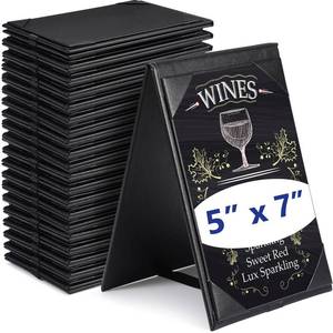 lot 1705 image: Gerrii Leatherette Table Tents Black PU Leather Menu Covers Bulk Double Sided Frame Sign Holders 2 Side Drink Dessert Menu Folders for Restaurant Coffee Cafe Bar Wedding Supplies(20 Pack,5 x 7 Inch)