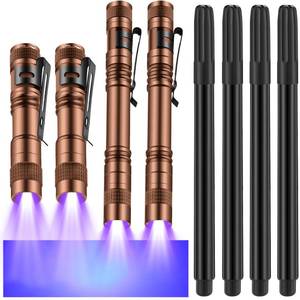 lot 1713 image: Tegeme 8 Pcs Black Light Markers Set 4 Invisible Ink Pen 4 Mini UV Flashlights Invisible Ink Marker Disappearing Pen for Spy Gadgets Secret Message Gift Party Favors(Bronze and Black)