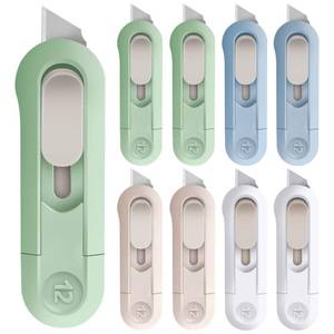 lot 1719 image: DIYSELF 8 Pack Box Cutter, Box Cutter Retractable Letter Opener, Cute Utility Knife Exacto Knife for School, Razor Knife for Crafts, Paper, Packages, Small Box Cutters Bulk for Women Girls