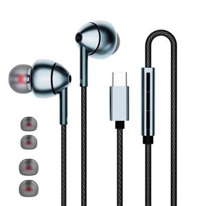 lot 1725 image: USB-C Wired Earbuds with Microphone, Volume Control, Noise Canceling, Compatible with Samsung Galaxy S24 S23 S22, iPhone 17 16 15 Pro Pro max, Pixel Phones