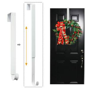 lot 1750 image: LBSUN Wreath Hanger, Adjustable Over The Door Wreath Hanger from 15 to 25 Inches & Wreath Holder & Wreath Door Hanger for Front Door Decor 20 lbs Larger Christmas Decorations Hook (White)