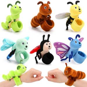 lot 1754 image: Gemscream Stuffed Animal Slap Bracelets for Kids, Easter 8 Inch Animal Wrist Cute Snap Bracelets in Bulk Birthday Gifts for Boys and Girls Kids Bulk Item Pet Adoption Party Favors(Insect Animals)