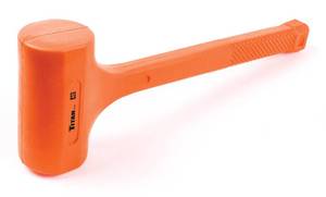 lot 1815 image: Titan 63148 3lb Dead Blow Hammer with Steel Shot Filled Head, Spark & Rebound Resistant, 14 Non-slip Diamond Textured Handle