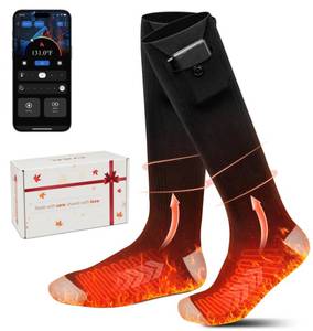 lot 1828 image: Heated Socks with App Control, Rechargeable Electric Socks with 2 6000mAh Batteries, Fast Heating &amp Constant Temperature, Winter Hiking Gear for Men &amp Women, Ideal for Hunting &amp Gifts