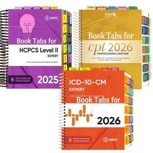 lot 1837 image: Index Tabs for AMA CPT Book, ICD-10 Code, HCPCS Level II, 3-Set Bundle 20262025 Medical Coding Tabs,Color-Coded with Alignment Card&Page Sheet & Bookmark, Laminated Durable (Book Not Included)