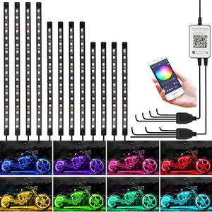 lot 1840 image: Kairiyard 12PCS Motorcycle LED Underglow Kit, App Control Multicolor Motorcycle Lights Underglow Kit Music Sync Waterproof Underglow Compatible with Harley Davidson Honda Kawasaki Suzuki Motorcycles