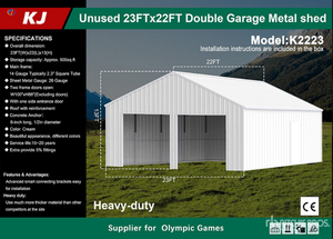 lot 32029 image: KJ  23 ft x 22 ft Double Garage Metal Shed  K2223