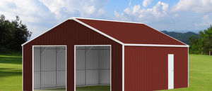 lot 32030 image: 23 ft x 22 ft Heavy-Duty Double Garage Metal Shed  K2223G