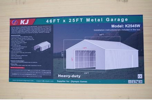 lot 32034 image: KJ&nbsp (RED) 46ft x 25ft Metal Garage  K2545WG&nbsp