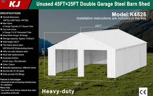 lot 32040 image: 45 ft x 25 ft  Heavy-Duty Double Garage Steel Barn Shed  K4525