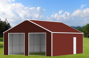 lot 32041 image: 45 ft x 25 ft Heavy-Duty Double Garage Steel Barn Shed Kit  K4525G  see photos