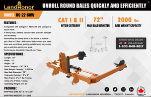 lot 33021 image: Landhonor  3-Point Hitch Bale Unroller  UC-22-60W&nbsp (See Description for Condition)