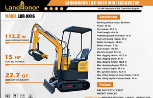 lot 34041 image: Landhonor  Hydraulic Mini Excavator  LHR-KN16&nbsp