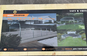 lot 35115 image: ATS 11 ft x 19 ft All Steel Carport with Open Side Walls  ATS-CP1119