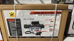 lot 35118 image: ATS Power 13,000lb Electric Winch with Remote ATS-EW13000