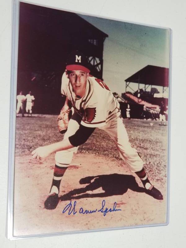 lot 1214 image: Warren Spahn Autographed 8x10 Photo Print Braves w COA