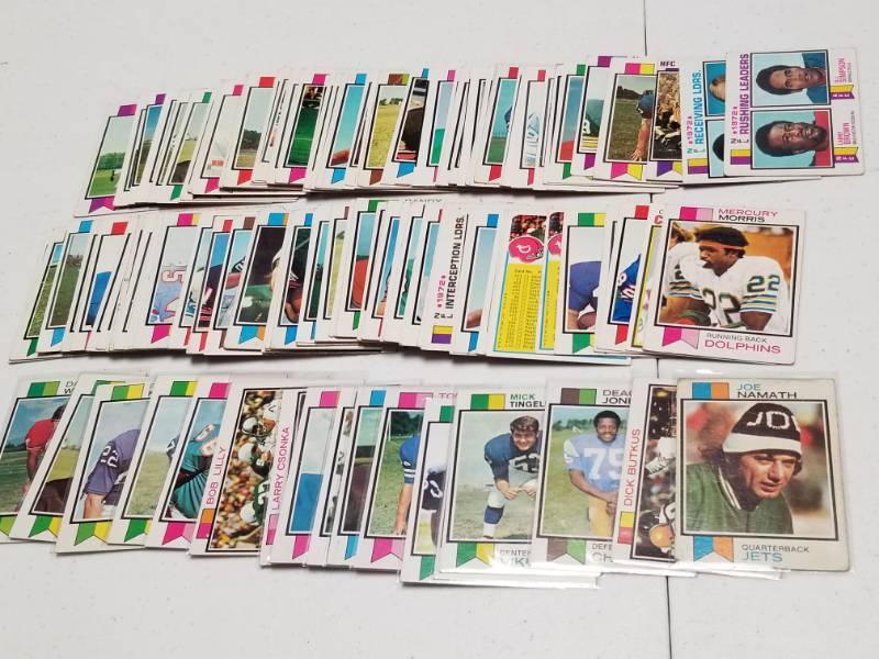 lot 1226 image: 1973 Topps Vintage Football Lot of 75 Cards w Joe Namath & Dick Butkus