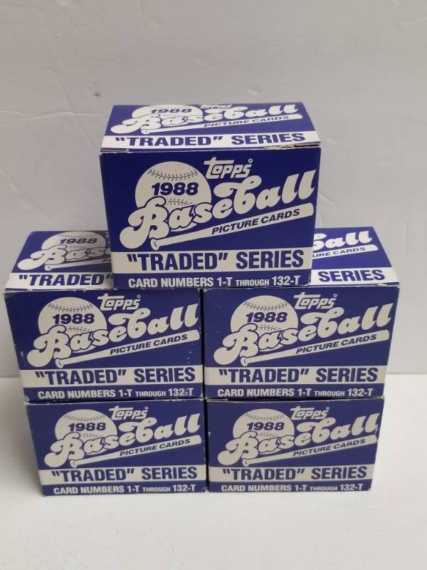 lot 1248 image: 1988 Topps Baseball Complete Traded Update Sets Lot of 5 Total w Alomar & Grace Rookies