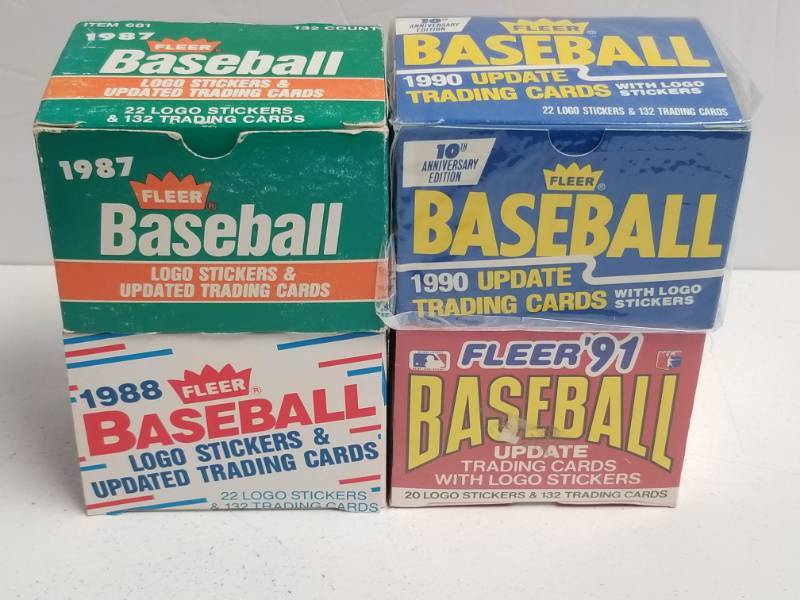 lot 1249 image: Fleer Baseball Update & Traded Complete Sets 1987-1991 Total of 4 Sets w Rookies All-Stars & HOFers