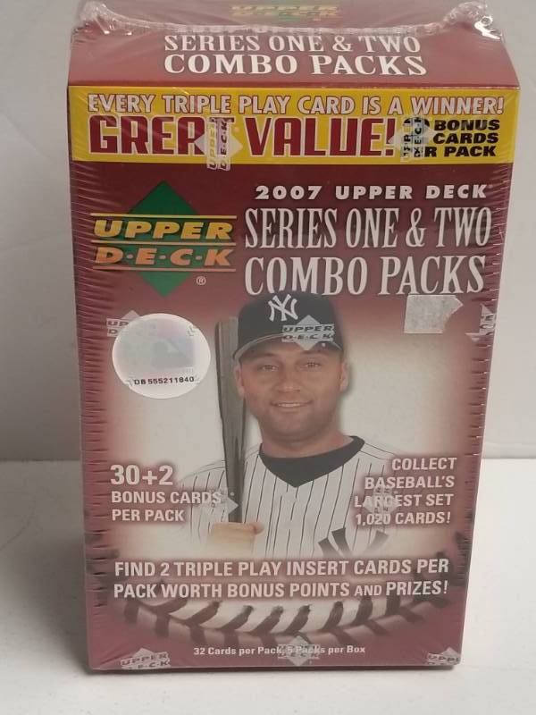lot 1250 image: 2007 Upper Deck Jumbo Baseball Card Wax Box Packs w Over 150 Cards New