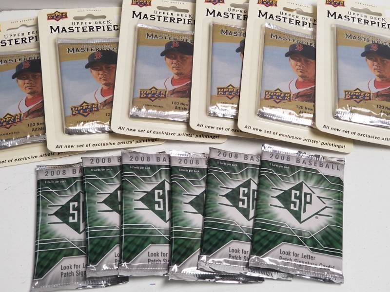 lot 1253 image: 2008 Upper Deck SP & Masterpiece Baseball Cards 12 Packs Total New