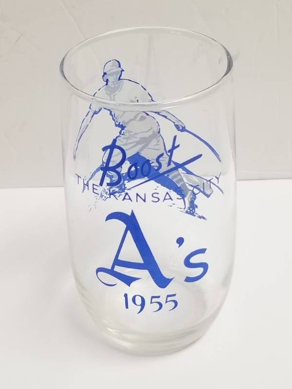 lot 1202 image: 1955 Kansas City Athletics Boosters Glass As First KC Season