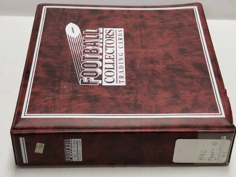 lot 1268 image: 1990 Fleer Complete Football Card Set in Pages w Binder & All-Pro Cards