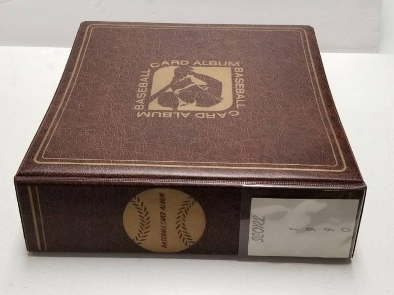 lot 1270 image: 1990 Score Complete Baseball Card Set in Pages w Binder & Bo Jackson Nike