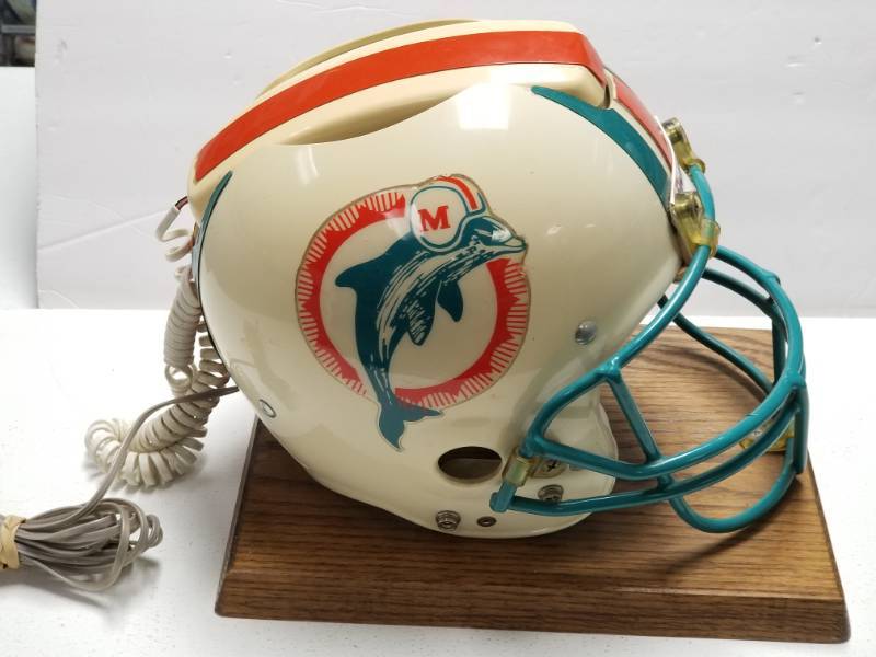 lot 1272 image: Miami Dolphins Vintage NFL Football Draft Day Telephone Full Size Helmet
