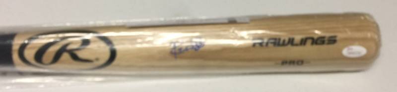 lot 1009 image: Signed Raul (Aldelberto) Mondesi Official Rawlings Full Sized Baseball Bat in Royal Blue Ink With James Spence Authentication and Certificate of Authenticity