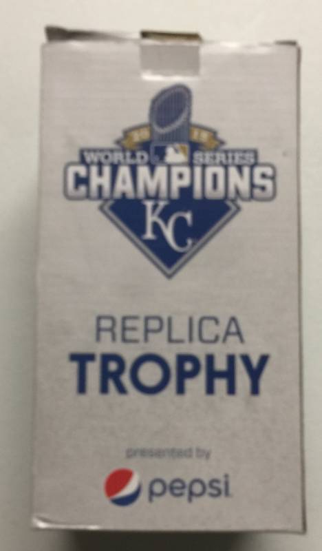 lot 1055 image: Stadium Giveaway Replica 2015 World Series Championship Trophy Bobblehead New In Box