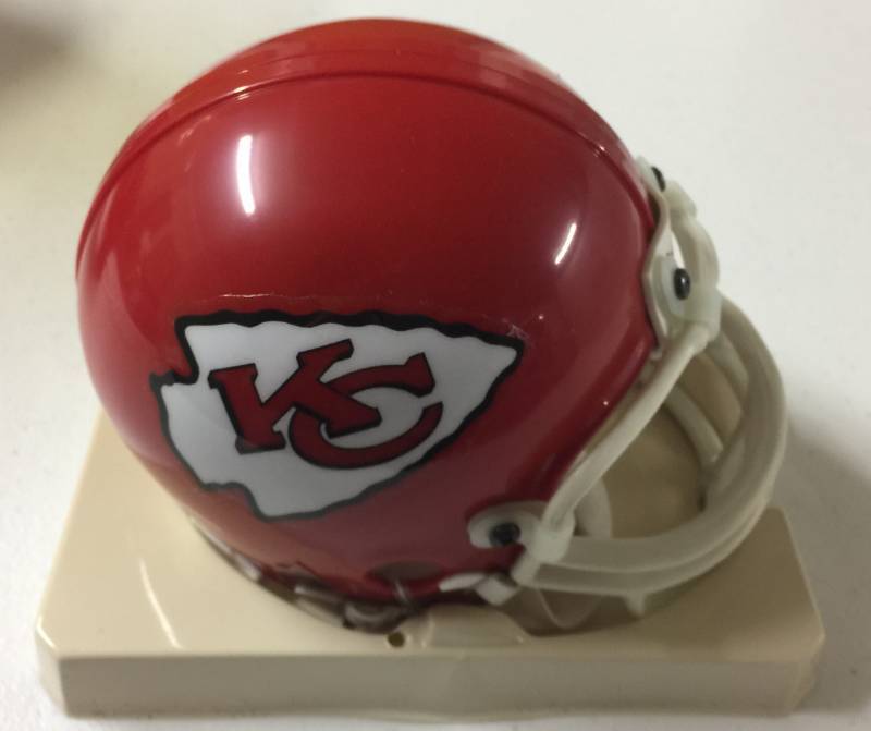 lot 1196 image: Unused Kansas City Chiefs Mini Helmet - Great for Future Signing