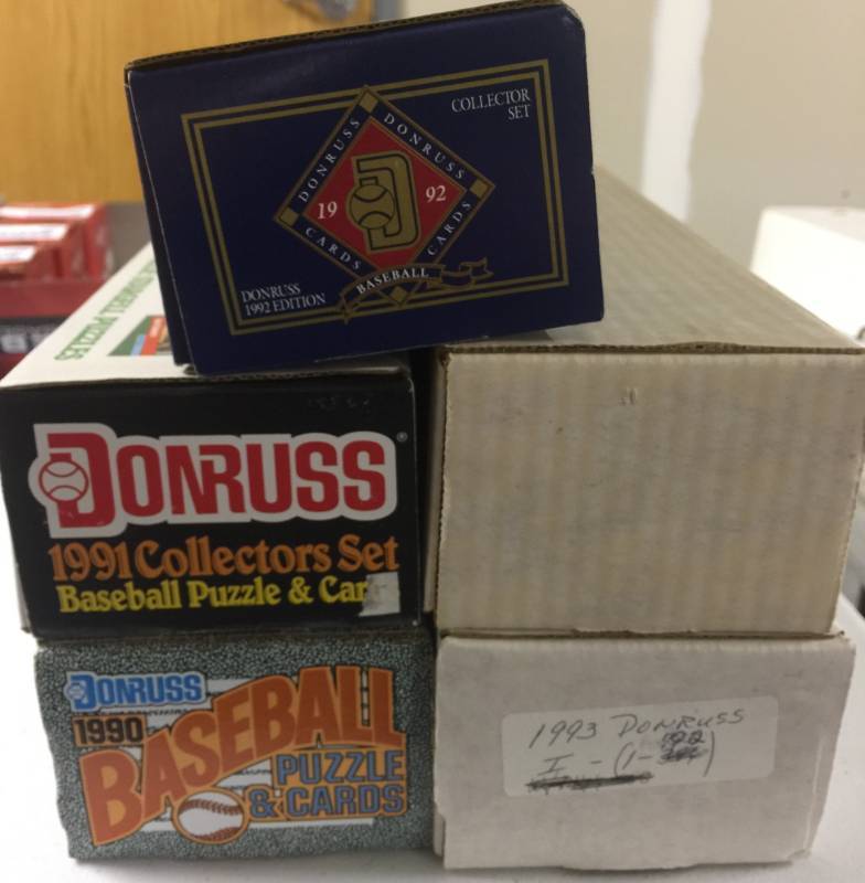 lot 1172 image: Five Donruss 1990-1994 Complete Baseball Card Sets- Over 3,000 Baseball Cards - 1990, 1991, 1992, 1993, 1994 Complete Sets - Two Factory Sets
