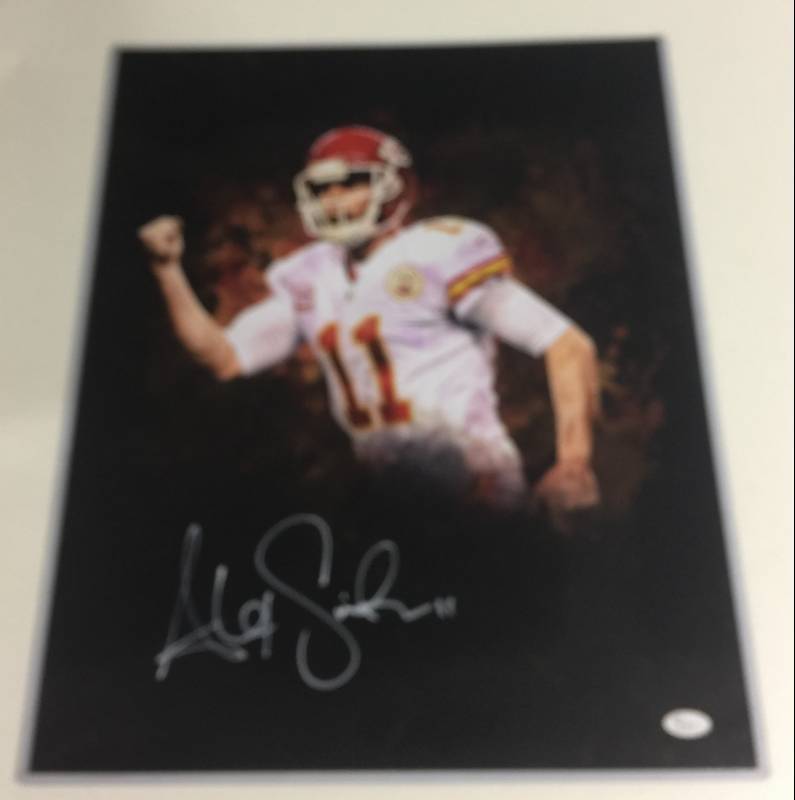 lot 1061 image: Signed Alex Smith #11 Kansas City Chiefs 16x20 Glossy Photograph & Large Acrylic Top Loading Holder With James Spence Authentication JSA