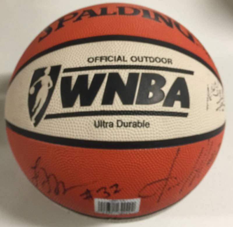lot 1065 image: Signed WNBA Official Sized Spalding Basketball With At Least 12 Signatures Unknown Team Signed Ball