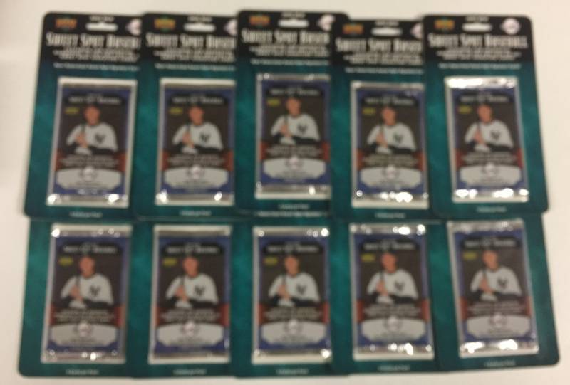 lot 1097 image: Ten Factory Sealed 2005 Upper Deck Sweet Spot Baseball Card Sealed Packs - All for One Money
