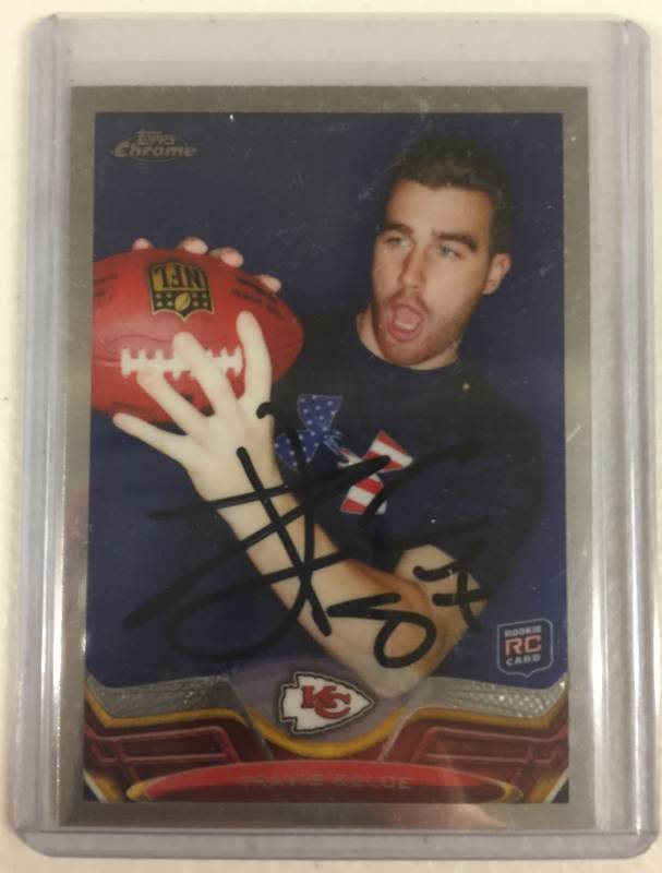 lot 1101 image: Signed 2013 Topps Chrome Travis Kelce Rookie Card Obtained In St. Joe During Training Camp