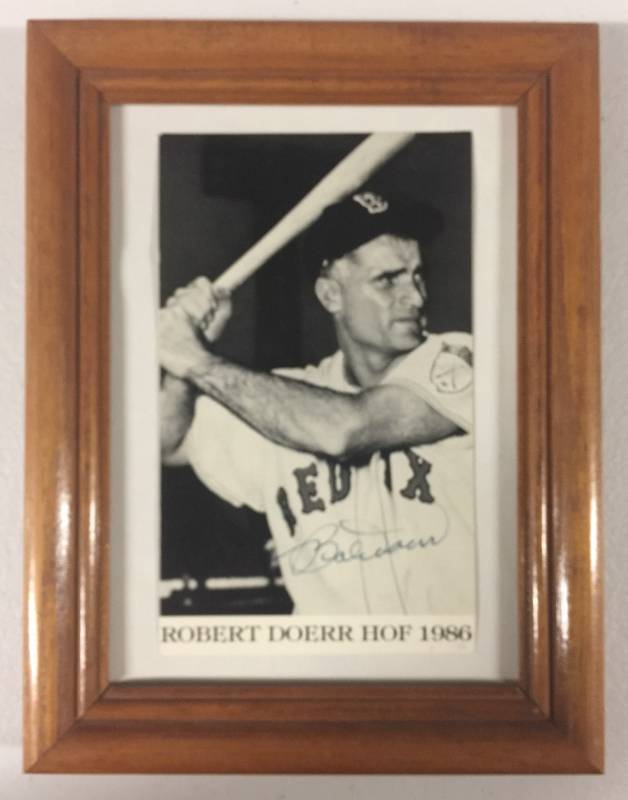 lot 1111 image: Signed Framed Bobby Doerr Boston Red Sox 5x7 Inched Picture