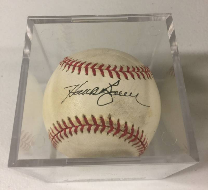 lot 1118 image: Signed Hank Bauer Officially Signed American League Baseball in Acrylic Case
